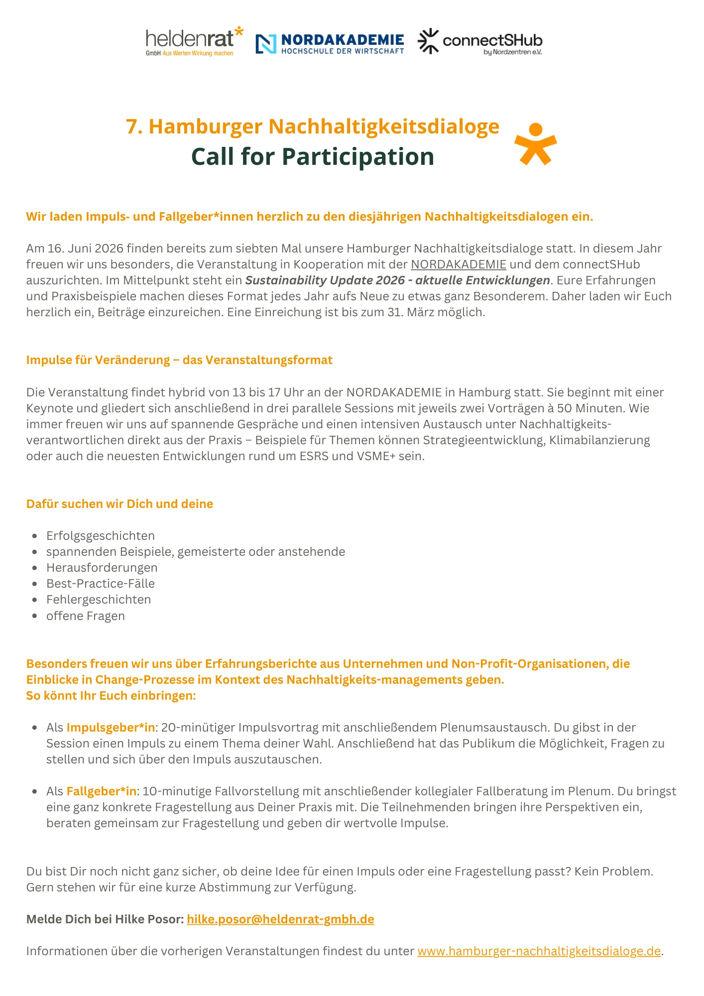 6. Hamburger. Nachhaltigkeitsdialoge Programm